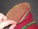 18th Century Ladies Fold Up Wallet/ Pocket Colorful Woven Fabric Hand Stitched Primitives photo 4