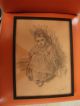 Rare 19th C French Little Girl Pencil Drawing - Signed / Dated L.  Labiche 1877 Victorian photo 8