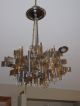 Gaetano Sciolari Chandelier Mid Century Modern Chrome Brass Lucite Pendant Italy Chandeliers, Fixtures, Sconces photo 4