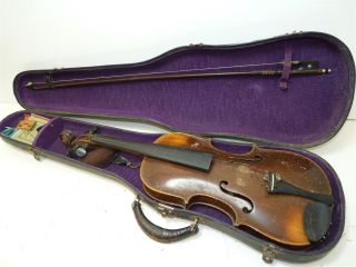 Vintage/antique Full Size 4/4 Scale Jacobus Stainer Model Copy Violin W/old Case photo
