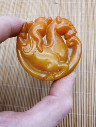 Old China Hand - Carved Jade Nobility Wear Amulets Pendant Collect A735 photo