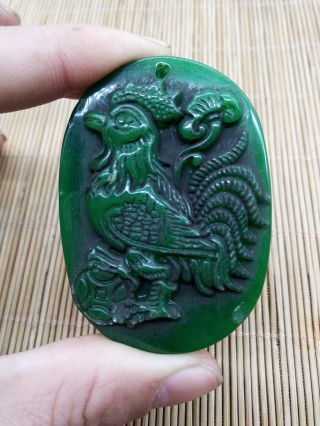 Old Hand - Carved Jade Chinese Zodiac Chicken Amulets Pendant Collect A0324 photo