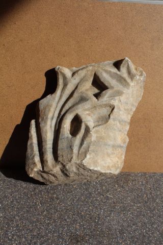 Ancient Roman Marble Column Capital,  Section Carved In The Corinthian Style photo