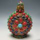 Tibet Old Handwork Turquoise Coral Beads Snuff Bottle Snuff Bottles photo 3