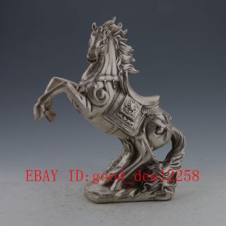 Tibetan Silver Silver Copper Hand - Carved Statue Gallop Horse W Madaochenggong photo