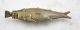 1850s Indian Antique Hand Crafted Engraved Brass Fish Shaped Perfume Bottle India photo 2