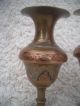 A Antique Brass Enamelled Vases Made In British India 12cm India photo 1