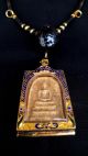 Thai Amulet Necklace Phra Somdej Real Silver Plated Gold 24k Case,  Biakae Takrut Necklaces & Pendants photo 1