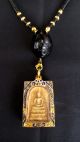 Thai Amulet Necklace Phra Somdej Real Silver Plated Gold 24k Case,  Biakae Takrut Necklaces & Pendants photo 7