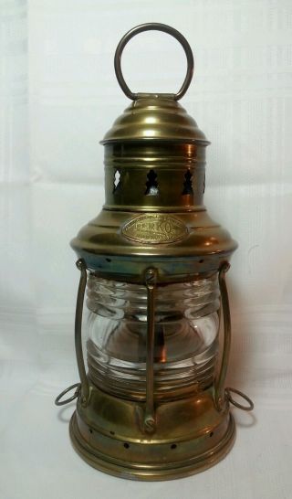 Figural Brass Anchor Lamp Vintage - Vintage Solid Brass Nautical