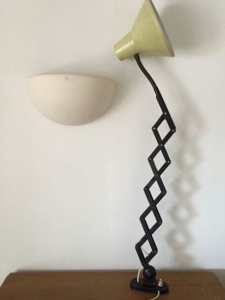 Vintage Black/yellow Scissor Lamp 20th Century Wall Lamp photo