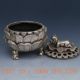Chinese Silver Copper Handwork Carved Lotus Incense Burner &boy & Lotus Lid Incense Burners photo 6