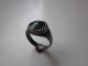 Extremely Rare Ancient Roman Silver Engraved Ring With A Green Stone Roman photo 1