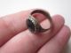 Extremely Rare Ancient Roman Silver Engraved Ring With A Green Stone Roman photo 5