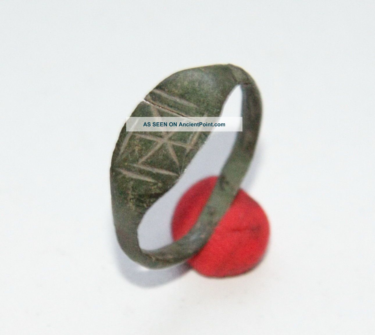 Ancient Old Viking Bronze Runic Ring (fbb01) Viking photo