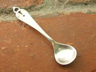 Vintage Abstract Cut Out Sterling 925 Demitasse Spoon (3.  3g) photo