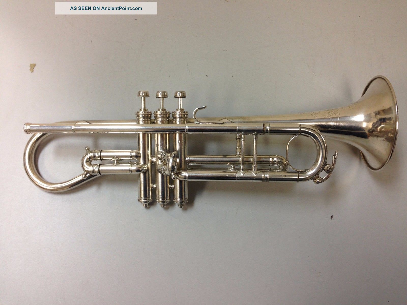 York & Sons Silver Trumpet C.  1908 Grand Rapids,  Mi Brass photo