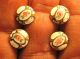 15 Tiny Antique Porcelain Gold Trim Rose Floral Buttons Hand Painted Paris Eg Buttons photo 1