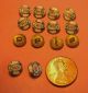 15 Tiny Antique Porcelain Gold Trim Rose Floral Buttons Hand Painted Paris Eg Buttons photo 2