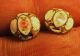 15 Tiny Antique Porcelain Gold Trim Rose Floral Buttons Hand Painted Paris Eg Buttons photo 5