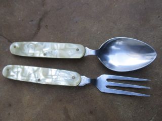 Antique Or Vintage Folding Spoon And Fork Tableware Stainless Picnic Camping photo