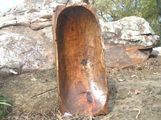 Hand Carved Wooden Dough Bread Bowl Trencher 0762 photo