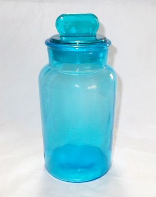 Blue Apothecary Jar And Lid. photo