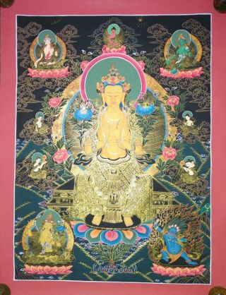 Rare Master Piece Of Tibetan Chinese Buddhist Thangka Thanka Tanka Painting photo
