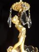 Antique French Pure Golden Brass Crystal Chandelier 3 Lights,  Cherub Chandeliers, Fixtures, Sconces photo 2