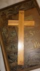 I.  N.  R.  I.  Jesus Cross Vestment Vintage Church Crucifix Holy Inri Wood Vtg Holy Land photo 2
