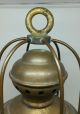 Antique C1900 Solid Brass Nautical Lantern / Railroad Lantern Patina Steampunk Lamps & Lighting photo 2
