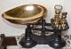 Unique Vintage C1879 English Black Balance Kitchen Scales 7 Brass Bell Weights Scales photo 1
