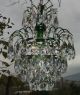 Ceiling Light Brass French Antique Vintage Green Waterfall Crystal Chandelier Chandeliers, Fixtures, Sconces photo 5