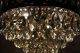 Antique Vintage French Basket Style Brass & Crystals Chandelier Ceiling Lamp Chandeliers, Fixtures, Sconces photo 7