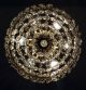 Antique Vintage French Basket Style Brass & Crystals Chandelier Ceiling Lamp Chandeliers, Fixtures, Sconces photo 8