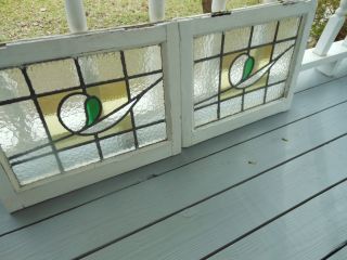 Jf235 Older Multi - Color English Leaded Stain Glass Window 2 Available photo