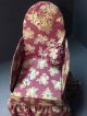 Rare Antique Victorian Sewing Box Chintz Fabric C.  1905 Chair Shaped Baskets & Boxes photo 3