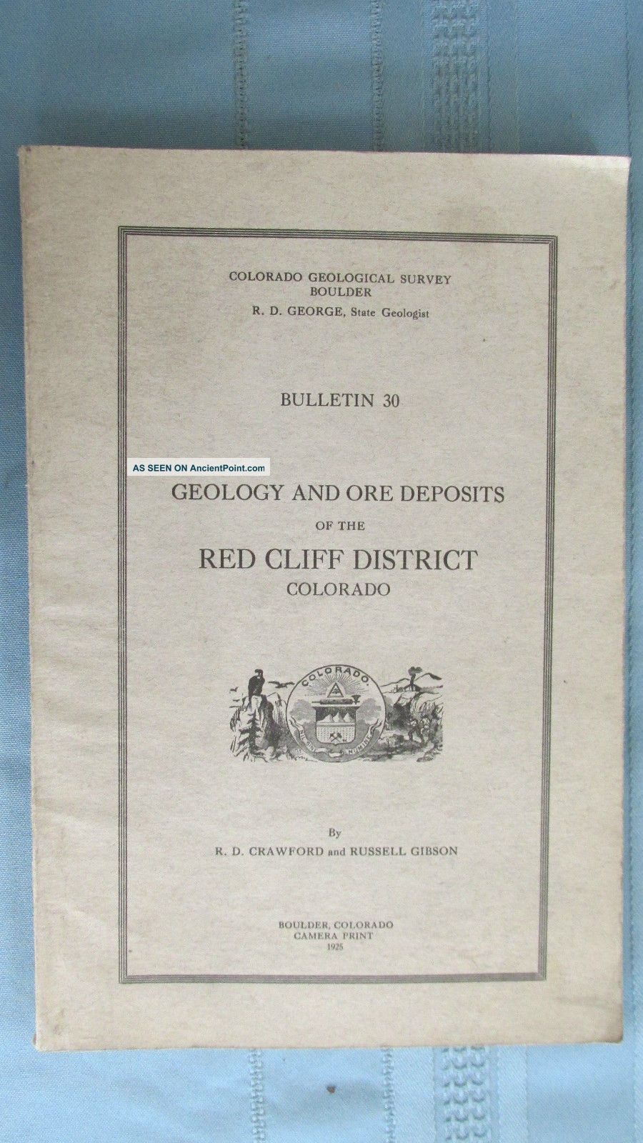Red Cliff Colorado Mining District Geology Bulletin No 30 - 1925 - Maps Mining photo