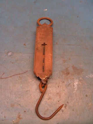 Vintage German Made Metal Handheld Pocket Balance Scale 50 Lbs Copper photo