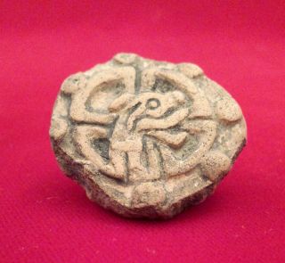 Pre Columbian Clay Pottery Stamp Fragment Mayan Olmec Aztec Zapotec Artifacts 2 photo