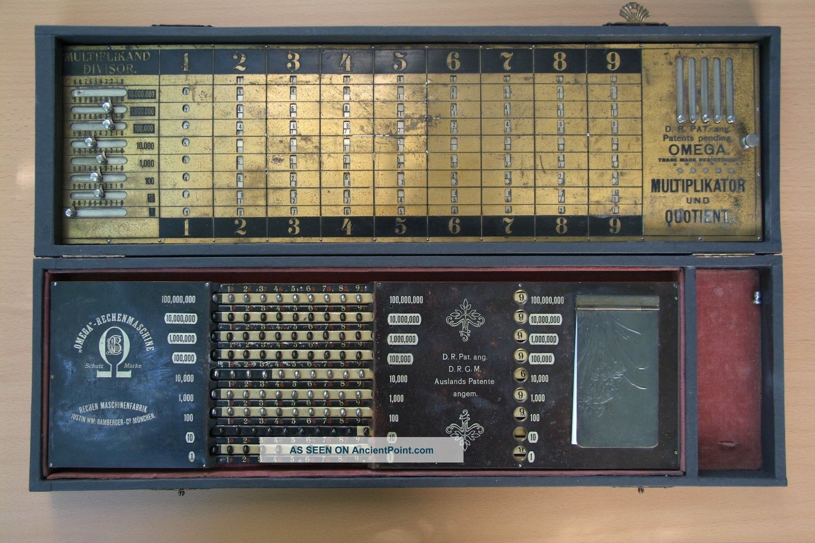 1905 Antique Calculator Bamberger Omega Rechenmaschine Cash Register, Adding Machines photo