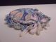 Antique Heart Shaped Pink Sachet Cushion Blue Knit Holder Ribbon Trim 4.  5 X 5 Pin Cushions photo 1