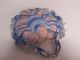 Antique Heart Shaped Pink Sachet Cushion Blue Knit Holder Ribbon Trim 4.  5 X 5 Pin Cushions photo 2