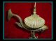 Fabulous Bronze Greek / Roman Whale & Dolphin 2 Font Oil Lamp With All Roman photo 8