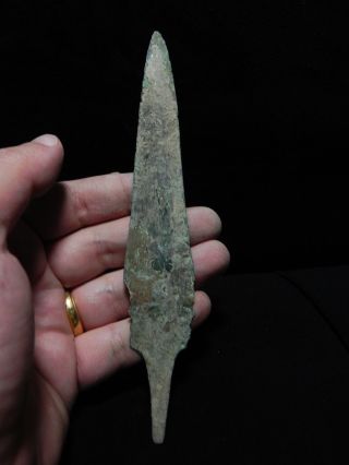 Zurqieh - Over 3000 Years Old Bronze Spear Head - 1200 B.  C,  7 