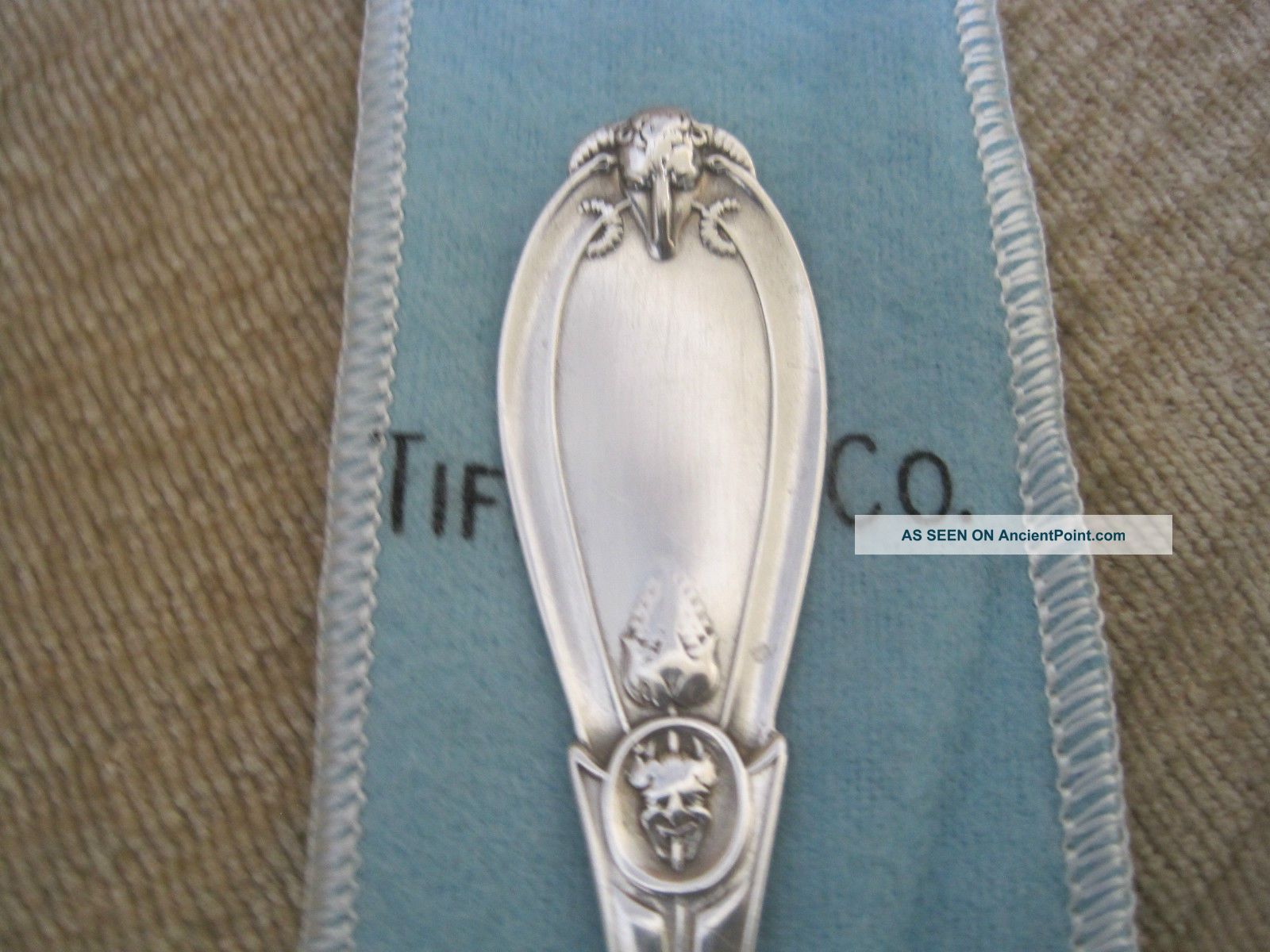 Tiffany Sterling Silver 1880 Grecian Sugar Spoon At 6 1/8 
