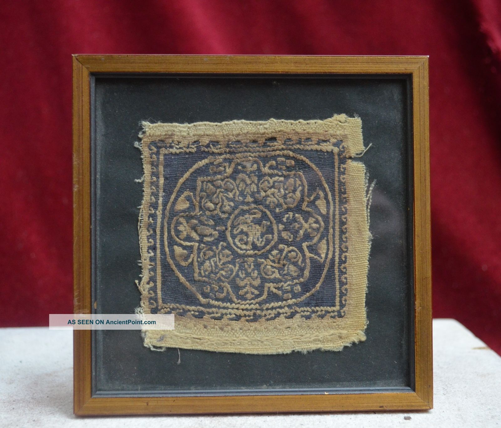 Authentic Egypht Coptic Textile With Flower Decor 6 - 8th Egyptian photo