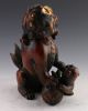 Oriental Vintage Bronze Gilt Handwork Carved Statue - - Foo Dog Other Chinese Antiques photo 9