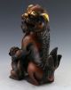 Oriental Vintage Bronze Gilt Handwork Carved Statue - - Foo Dog Other Chinese Antiques photo 3
