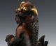 Oriental Vintage Bronze Gilt Handwork Carved Statue - - Foo Dog Other Chinese Antiques photo 4